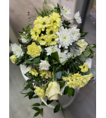 Lemon and White Sheaf funerals Flowers